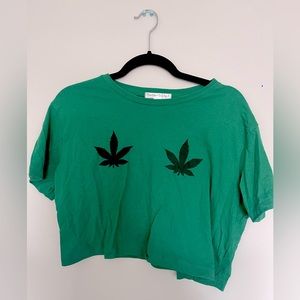 420 crop tee